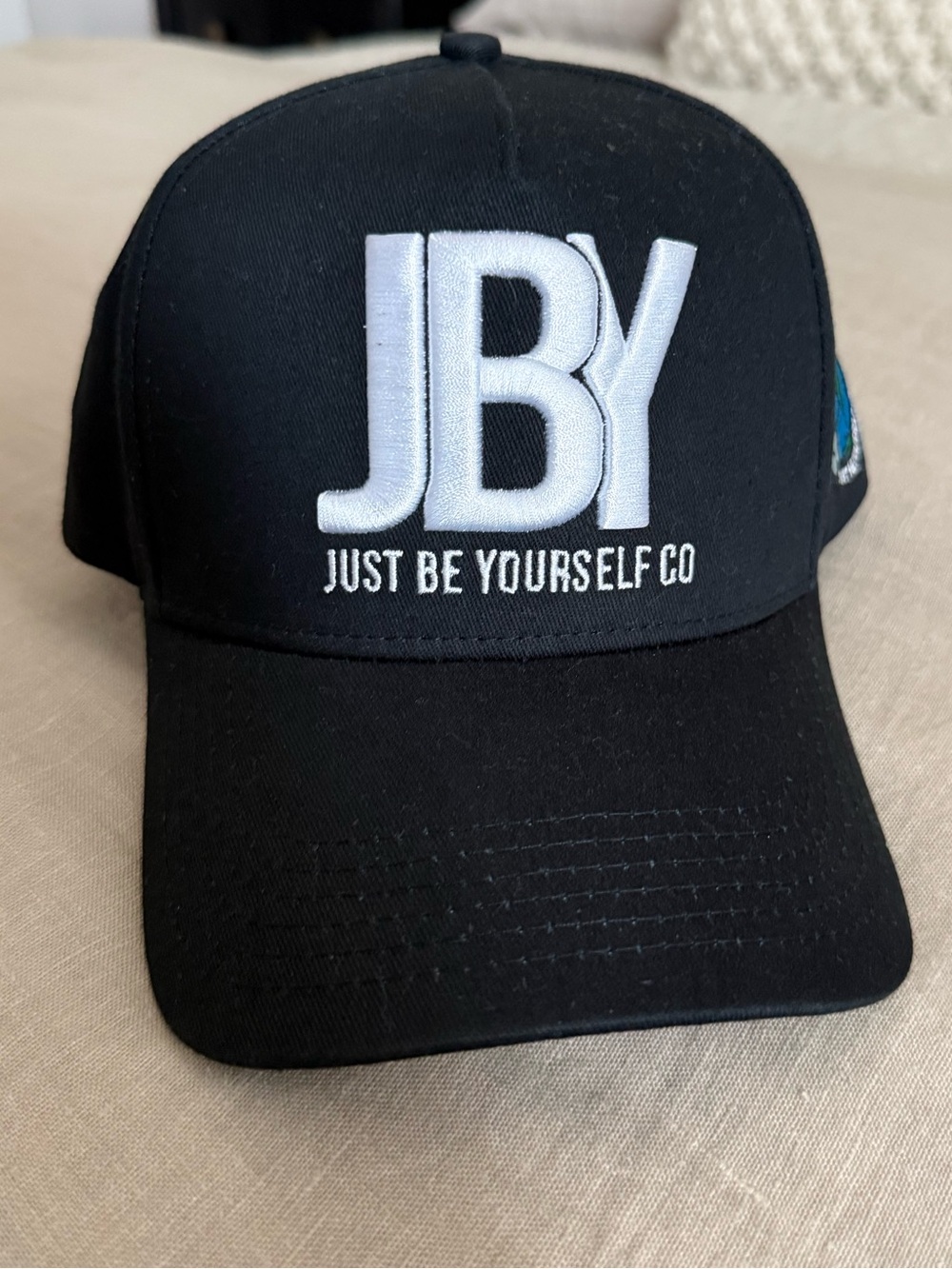 JBY Just Be Yourself Co Black Logo Baseball Cap